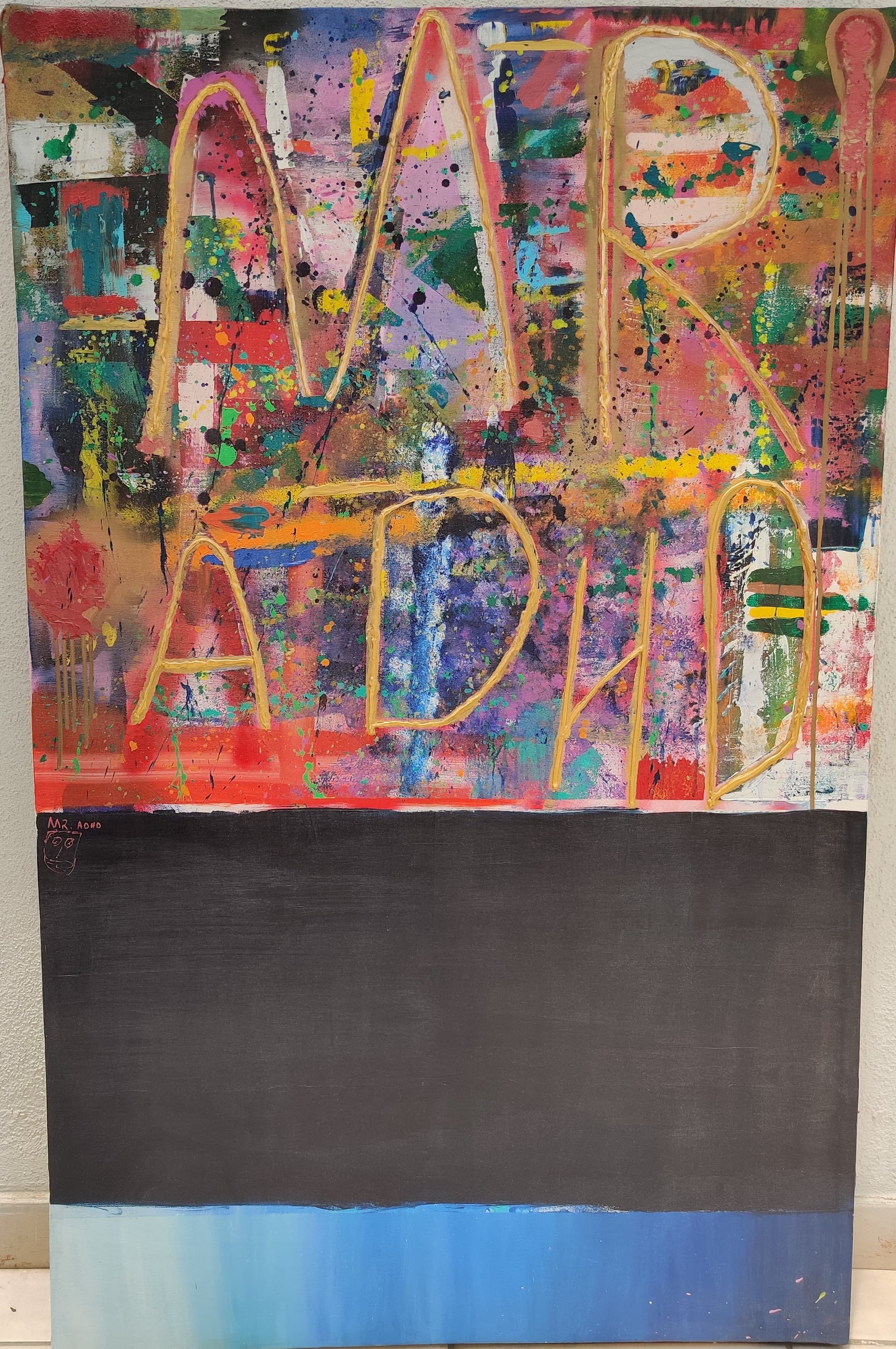 MR ADHD, spray paint and acrylic on canvas